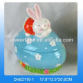 Páscoa decoração coelho titular de utensílios de cerâmica com figurinha de coelho
